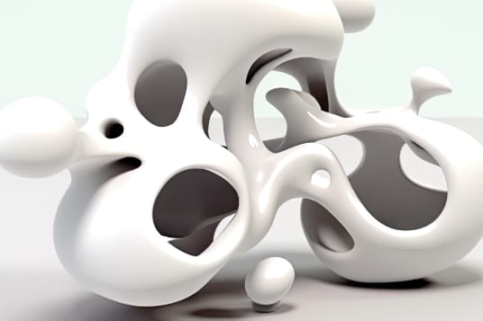 photo of a blubber shape made in 3d.